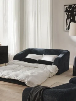 Sofá cama de borreguillo bouclé Eliot (2 plazas)