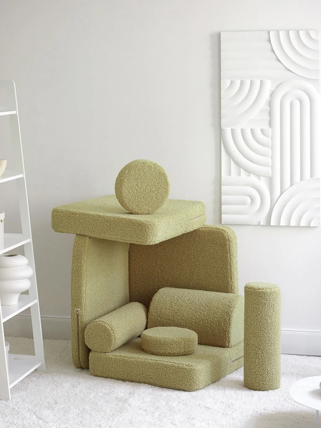 Sofá cama infantil modular artesanal de borreguillo Sugar