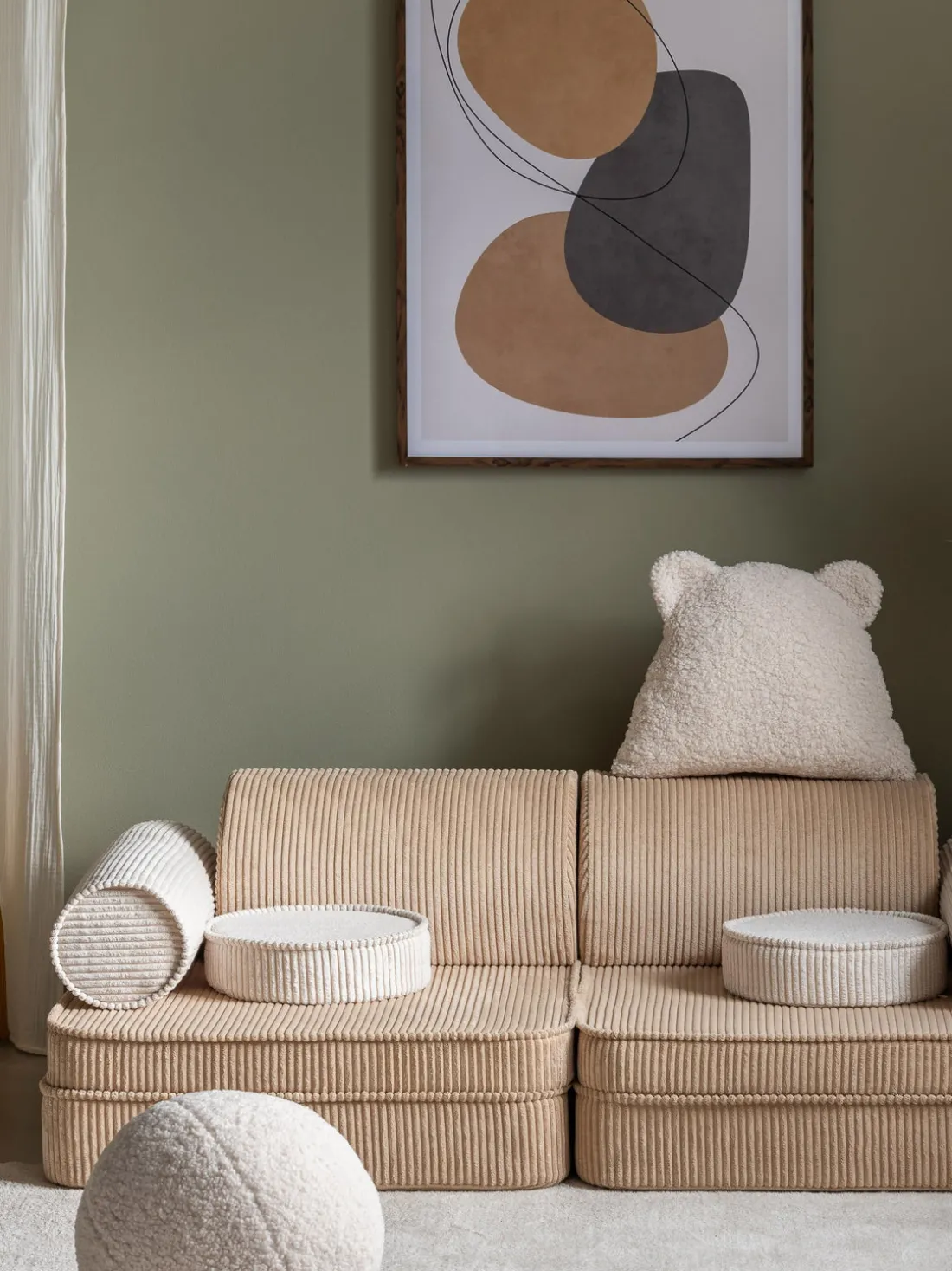 Sofá cama infantil modular de pana Sugar