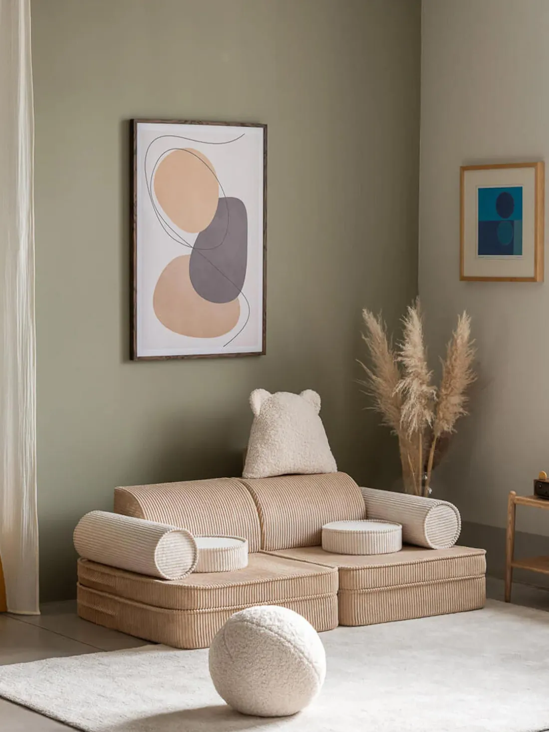 Sofá cama infantil modular de pana Sugar