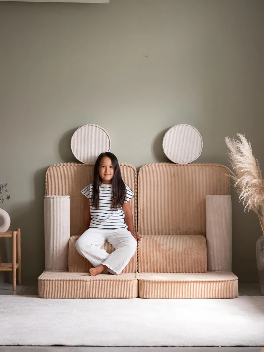 Sofá cama infantil modular de pana Sugar