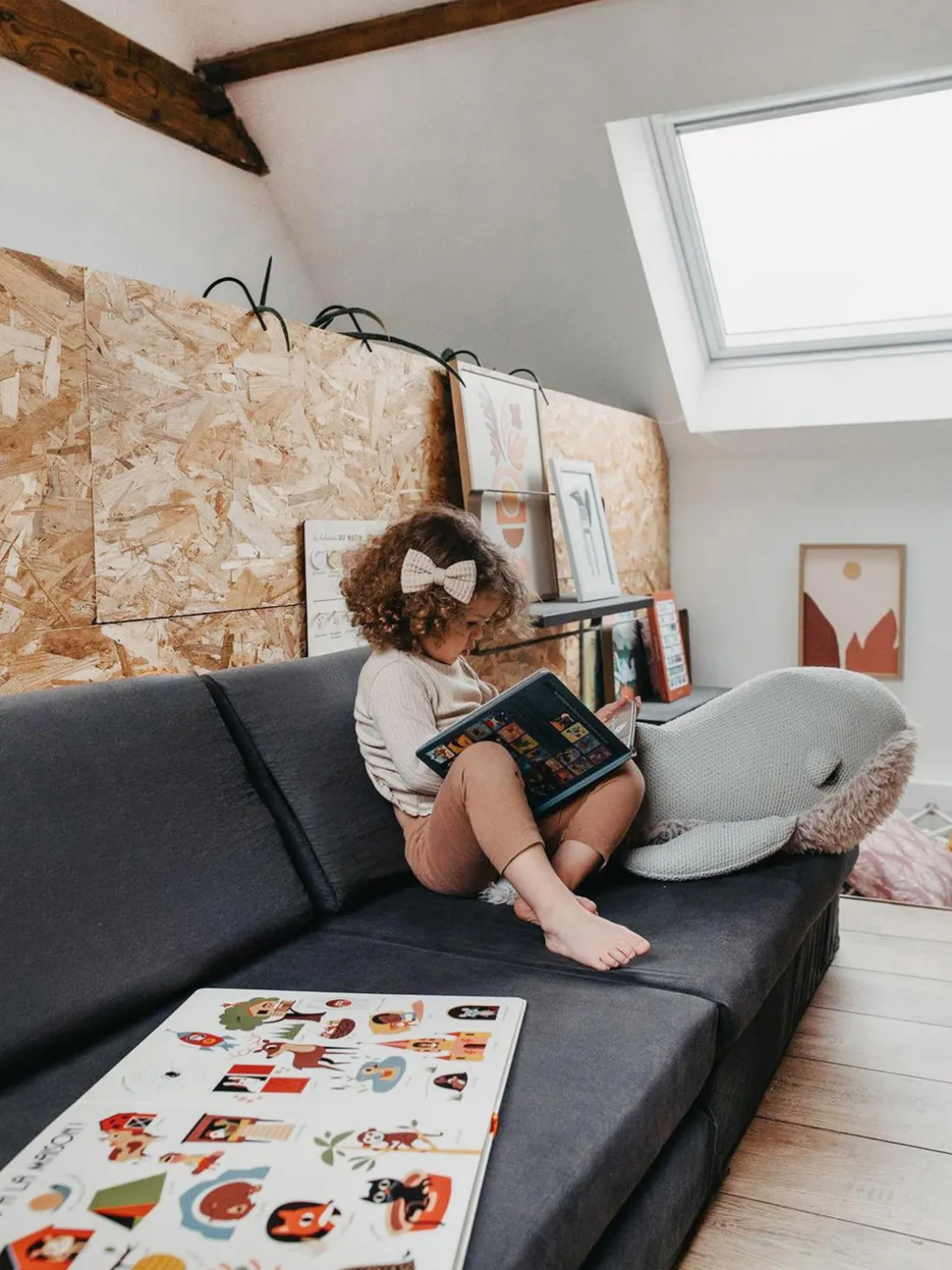 Sofá infantil modular artesanal de terciopelo Mila