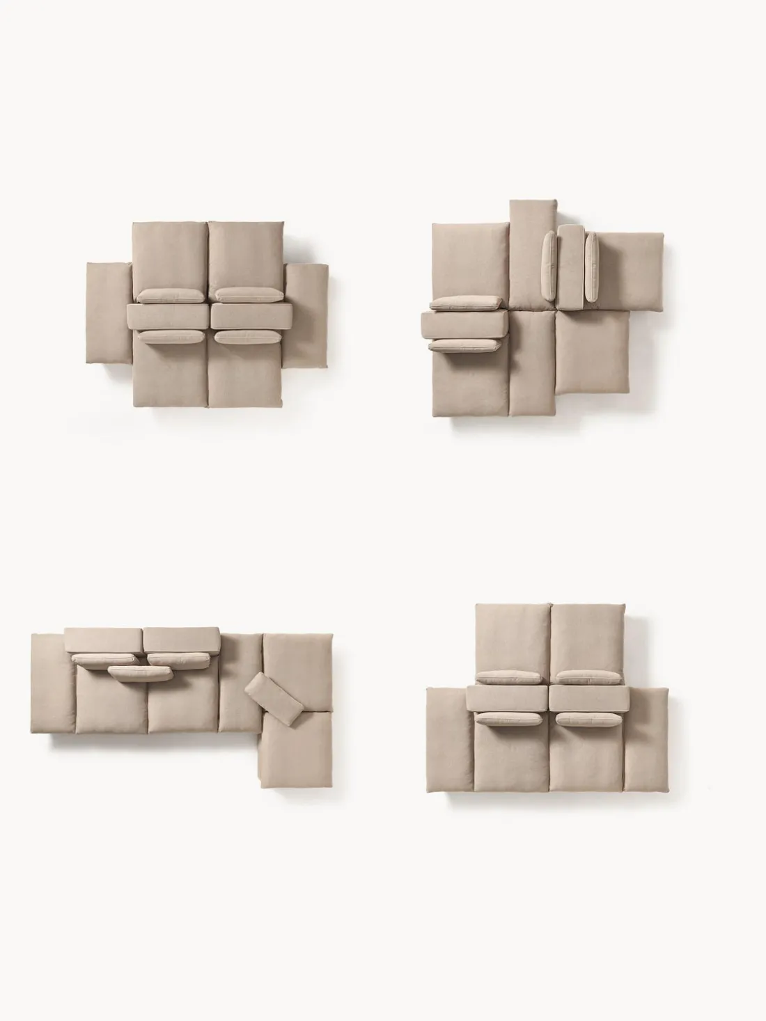 Sofá lounge modular con reposapiés Felix