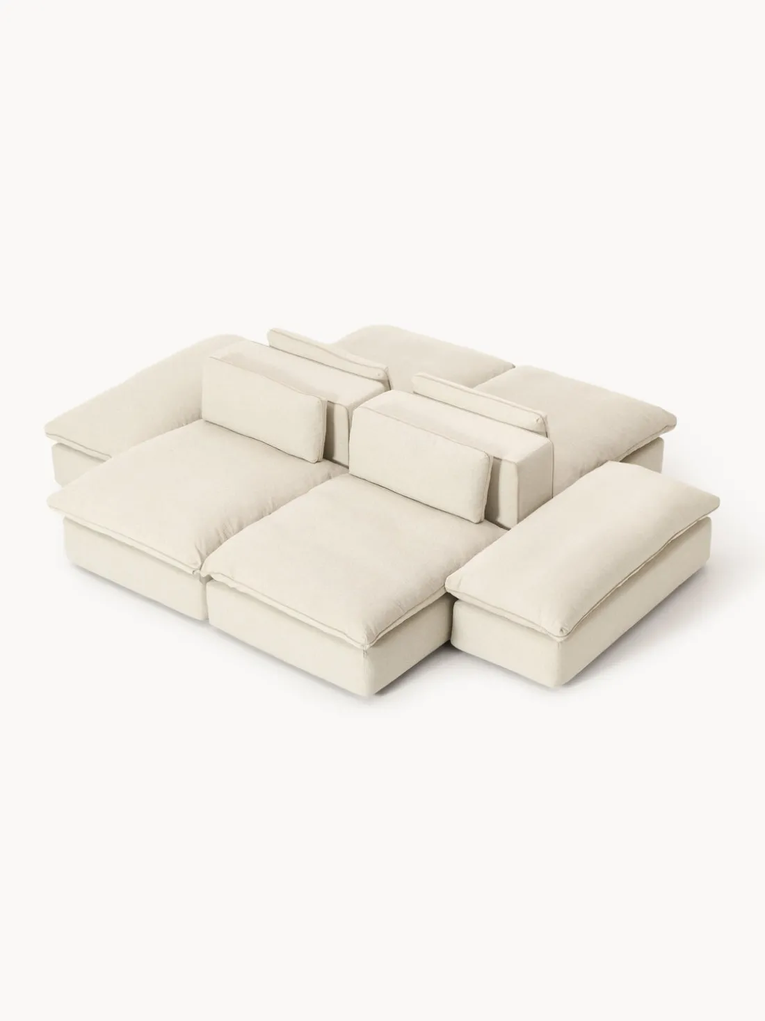 Sofá lounge modular con reposapiés Felix