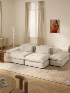 Sofá lounge modular con reposapiés Felix