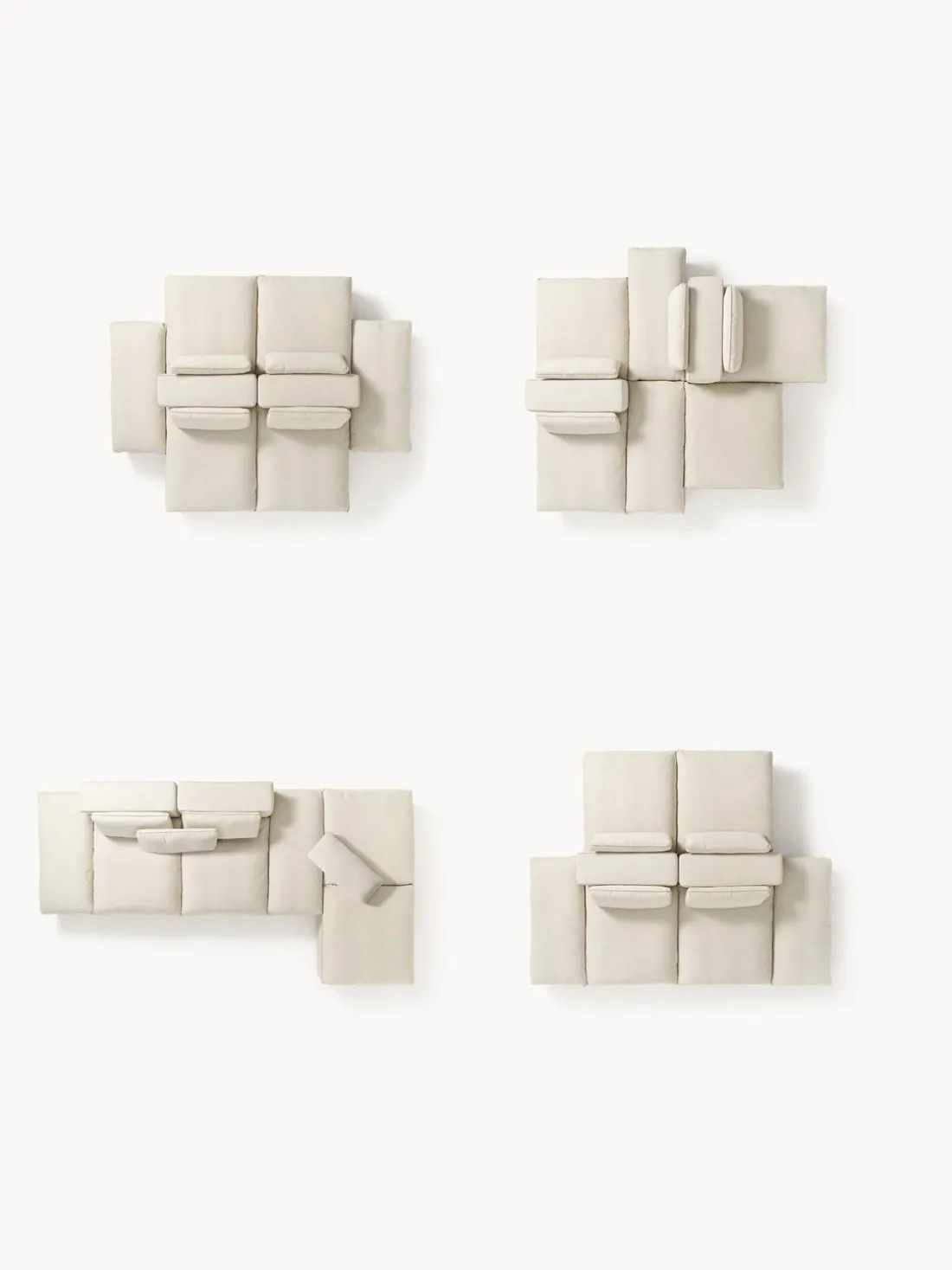 Sofá lounge modular con reposapiés Felix