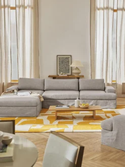 Sofá modular con reposapiés izquierdo/derecho Russell (4 plazas), desenfundable