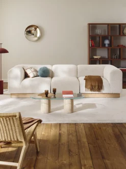 Sofá modular de borreguillo bouclé Natalie (3 plazas)