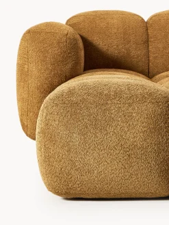 Sofá modular de borreguillo bouclé con reposapiés izquierdo/derecho Tayla (4 plazas)