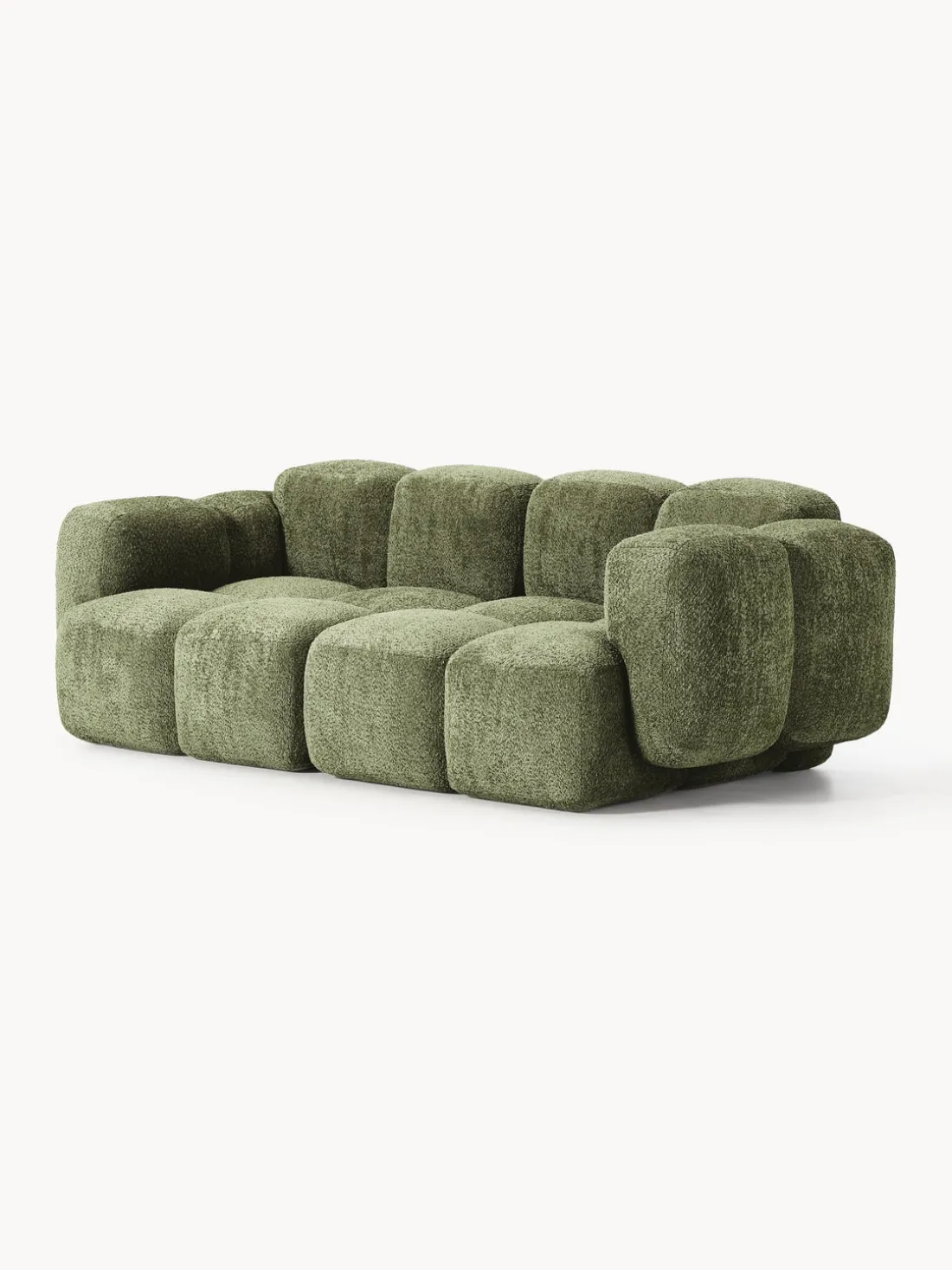 Sofá modular de borreguillo bouclé Tayla (3 plazas)