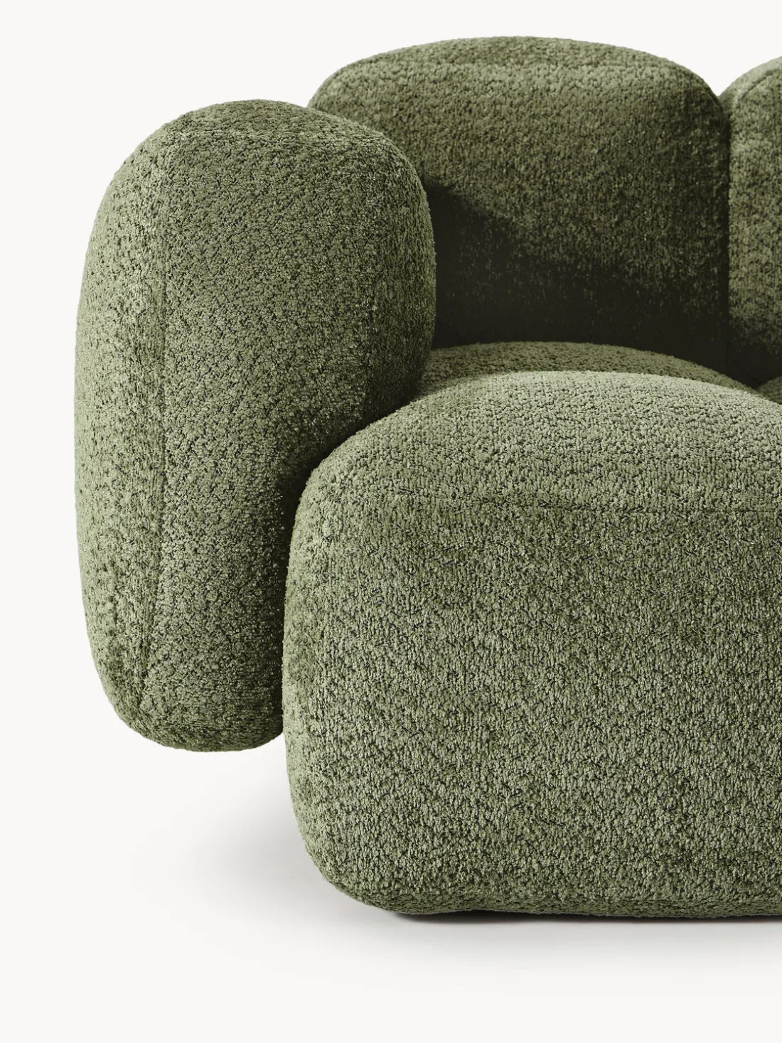 Sofá modular de borreguillo bouclé Tayla (3 plazas)