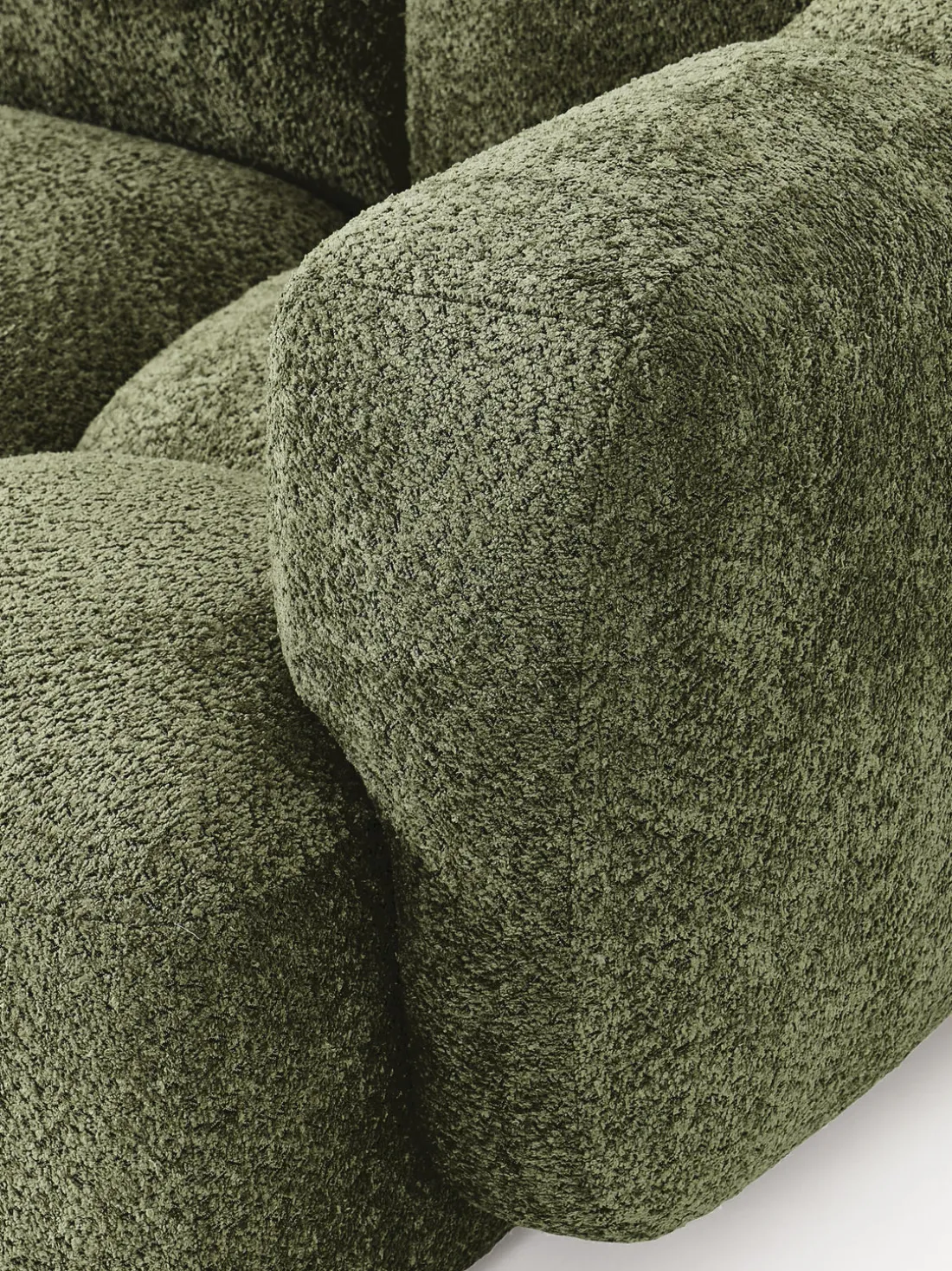 Sofá modular de borreguillo bouclé Tayla (3 plazas)