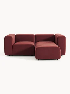 Sofá modular de terciopelo con reposapiés Lena (3 plazas)