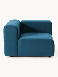 Sofá modular de terciopelo con reposapiés Lena, (3 plazas)