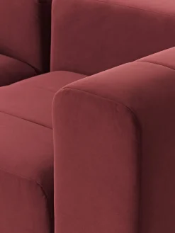 Sofá modular de terciopelo con reposapiés Lena (3 plazas)