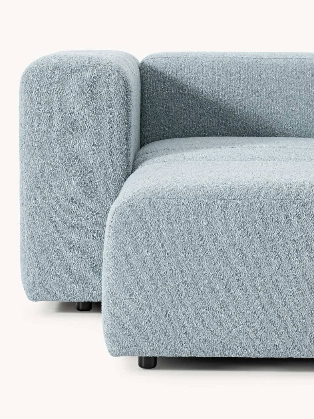 Sofá modular en tejido bouclé con reposapiés izquierdo/derecho Lena (4 plazas)