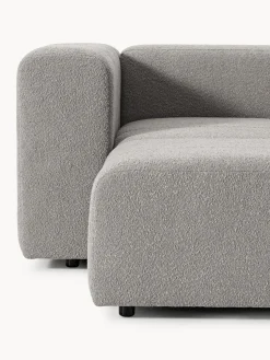 Sofá modular en tejido bouclé con reposapiés izquierdo/derecho Lena (4 plazas)