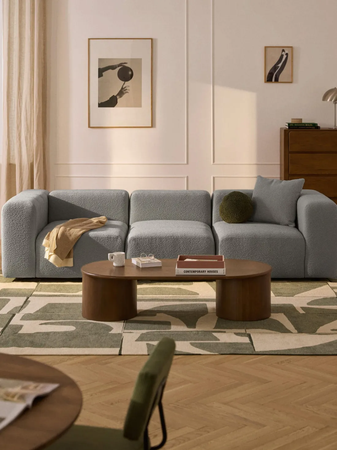 Sofá modular en tejido bouclé Lena (4 plazas)