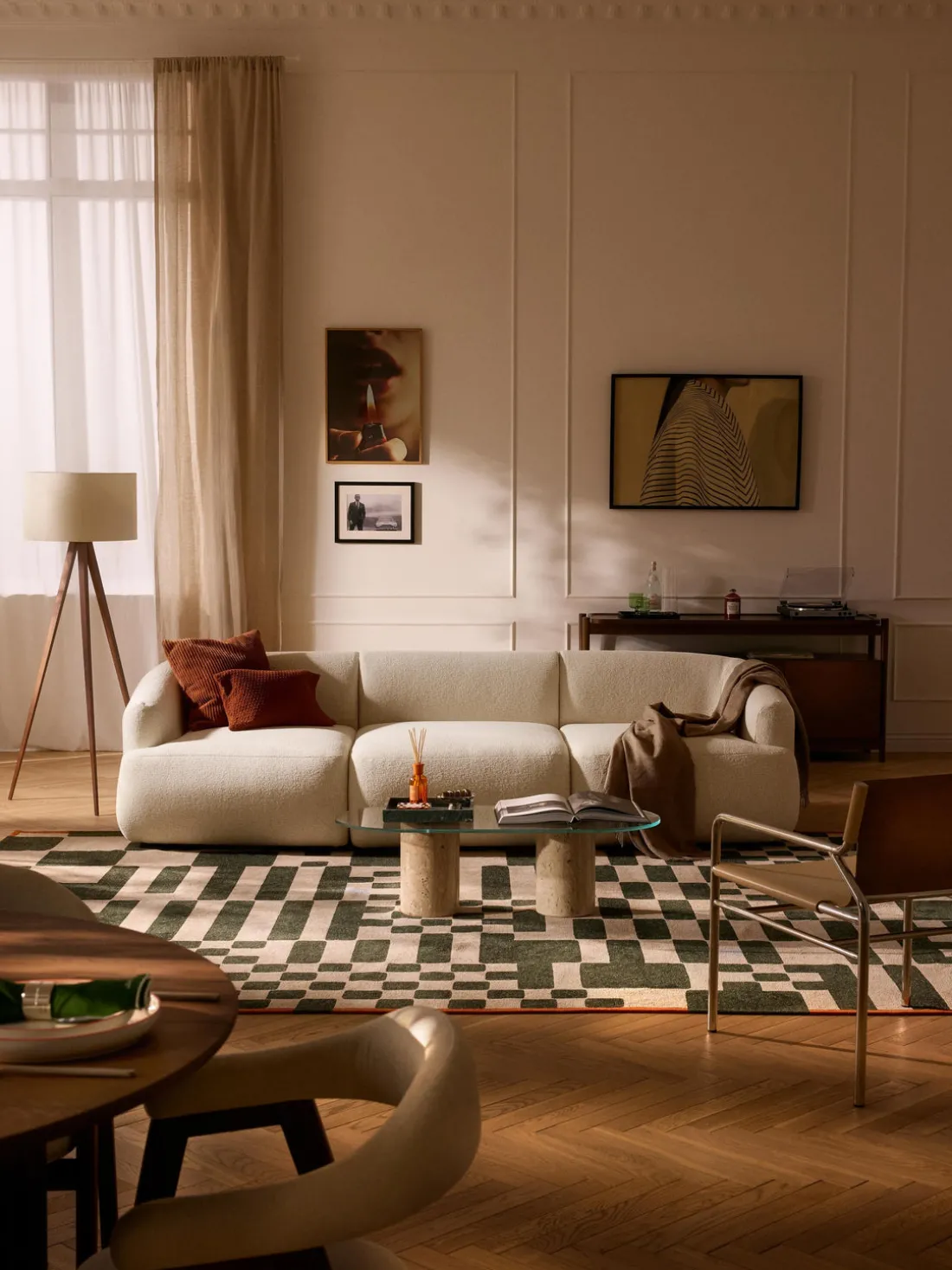 Sofá modular en tejido bouclé Sofia (3 plazas)