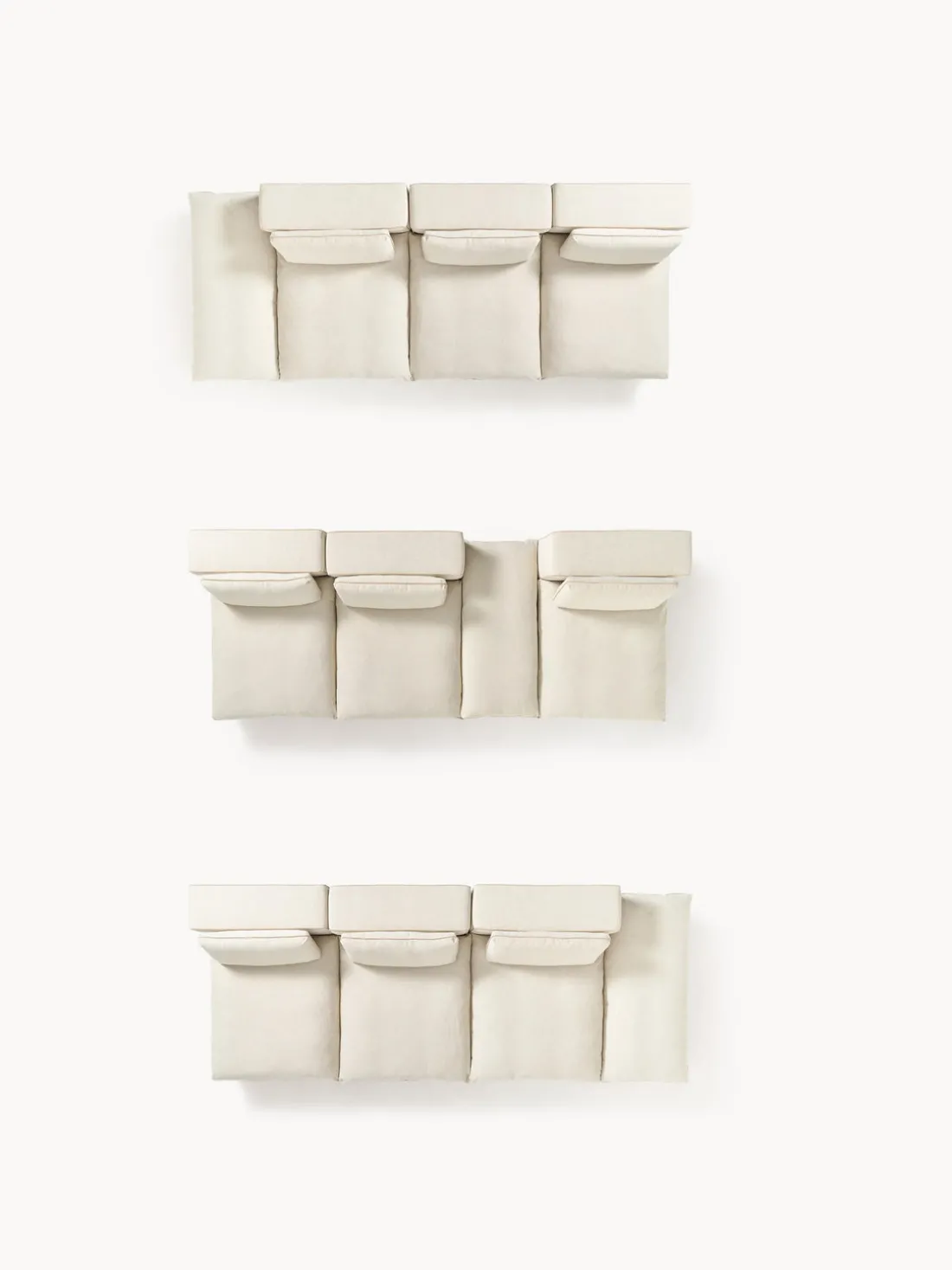 Sofá modular grande con reposapiés Felix (3 plazas)