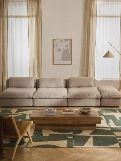 Sofá modular grande con reposapiés Felix (3 plazas)