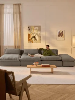 Sofá modular grande con reposapiés Felix (3 plazas)