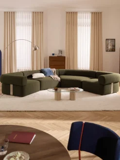 Sofá modular grande en tejido bouclé Anton