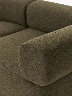 Sofá modular grande en tejido bouclé con reposapiés Anton (izquierda/derecha)