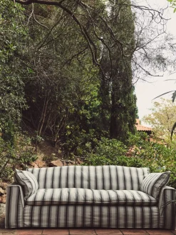 Sofá Nomad: 244 cm - Rocco, Chalkstripe (3 plazas)