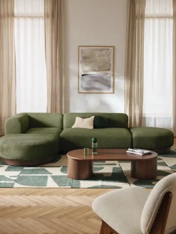 Sofá rinconera de borreguillo bouclé Natalie