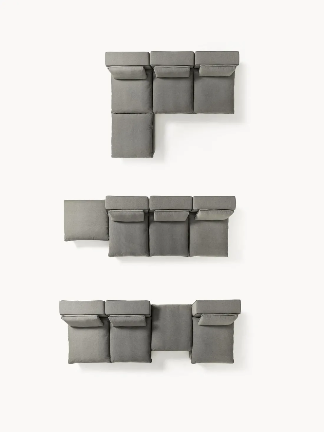 Sofá rinconera grande modular con reposapiés Felix