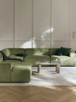 Sofá rinconera longue de pana Melva