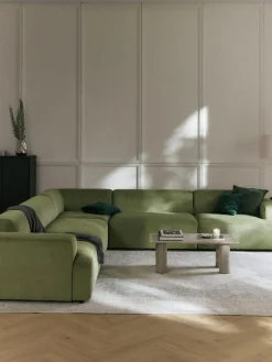 Sofá rinconera longue grande de pana Melva