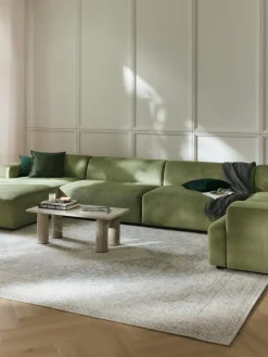 Sofá rinconera longue grande de pana Melva