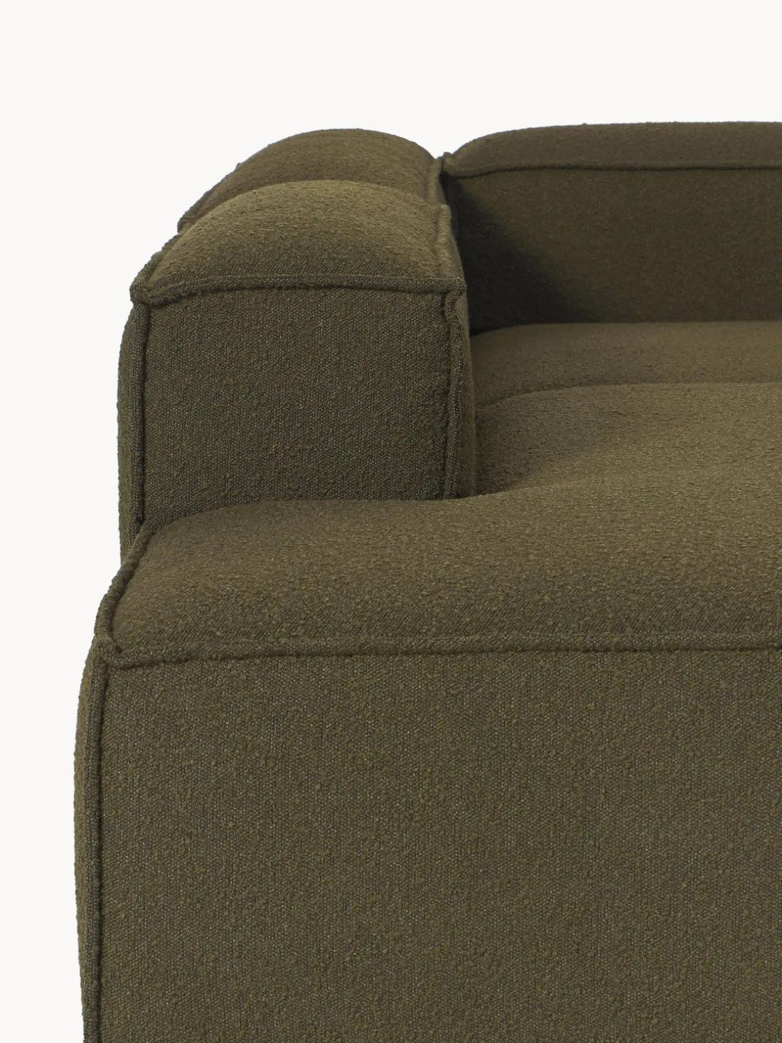 Sofá rinconera longue modular en tejido bouclé Lennon