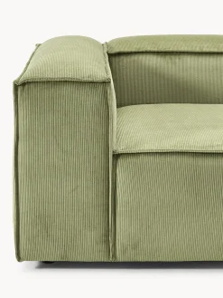 Sofá rinconera modular de pana con reposapiés izquierdo/derecho Lennon (4 plazas)