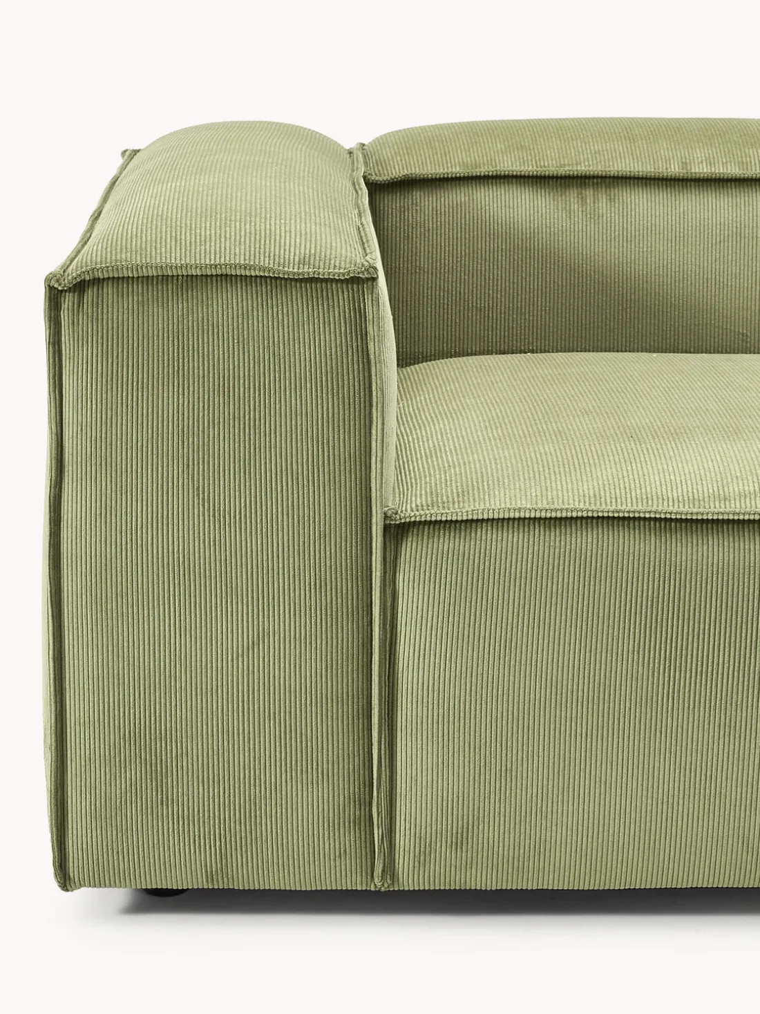 Sofá rinconera modular de pana con reposapiés izquierdo/derecho Lennon (4 plazas)