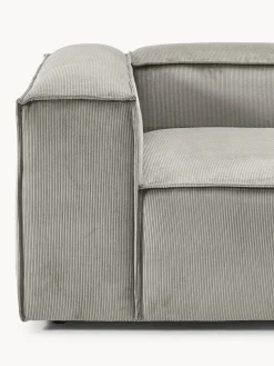 Sofá rinconera modular de pana con reposapiés izquierdo/derecho Lennon (4 plazas)