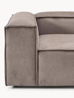 Sofá rinconera modular de pana con reposapiés izquierdo/derecho Lennon (4 plazas)