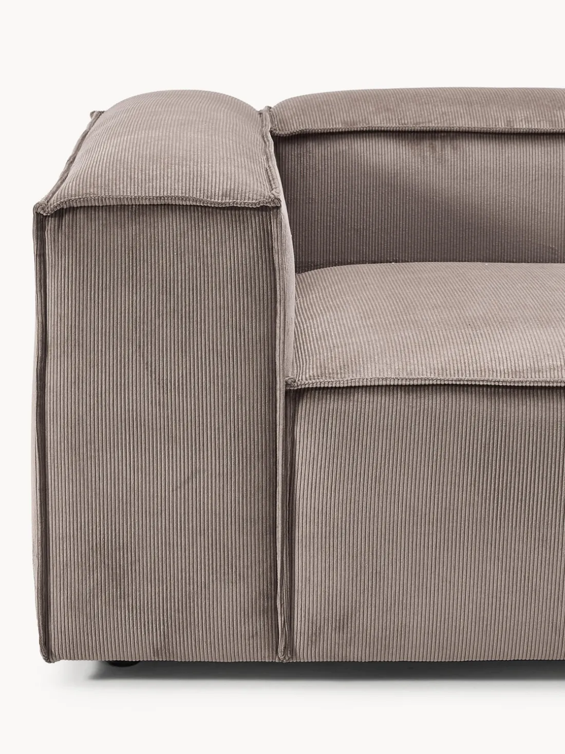 Sofá rinconera modular de pana con reposapiés izquierdo/derecho Lennon (4 plazas)