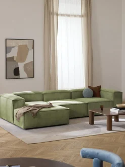 Sofá rinconera modular de pana Lennon