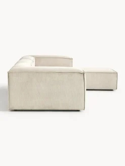 Sofá rinconera modular de pana con reposapiés izquierdo/derecho Lennon (4 plazas)