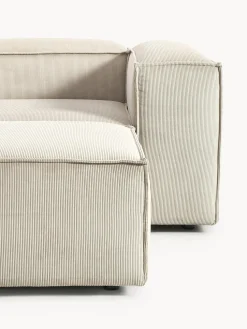 Sofá rinconera modular de pana con reposapiés izquierdo/derecho Lennon (4 plazas)