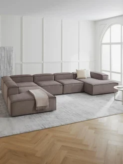 Sofá rinconera modular de pana Lennon