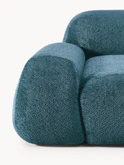 Sofá rinconera modular de borreguillo bouclé Wolke (4 plazas)