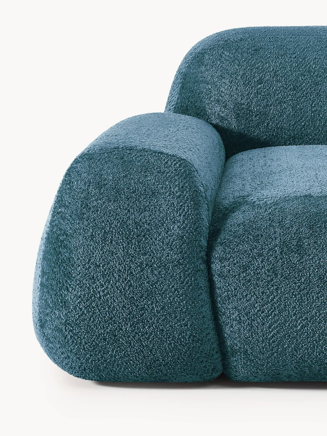 Sofá rinconera modular de borreguillo bouclé Wolke (4 plazas)