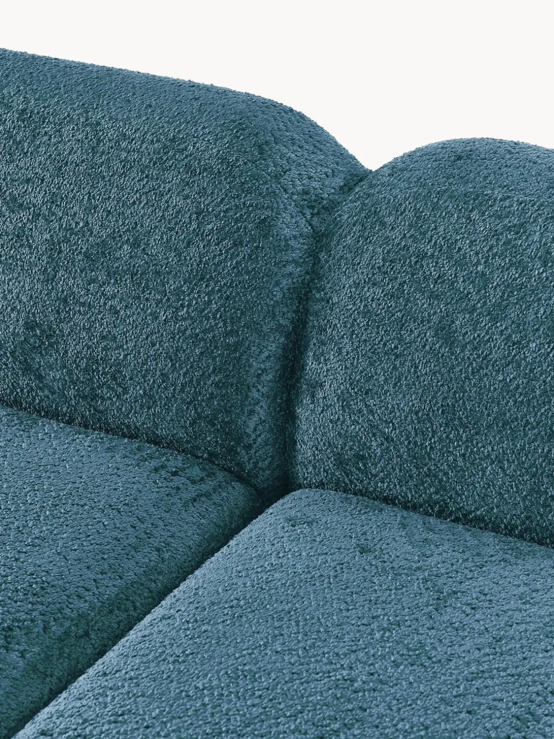 Sofá rinconera modular de borreguillo bouclé Wolke (4 plazas)