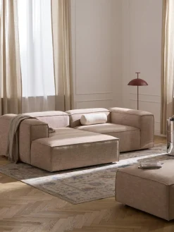 Sofá rinconera modular de mezcla de lino Lennon