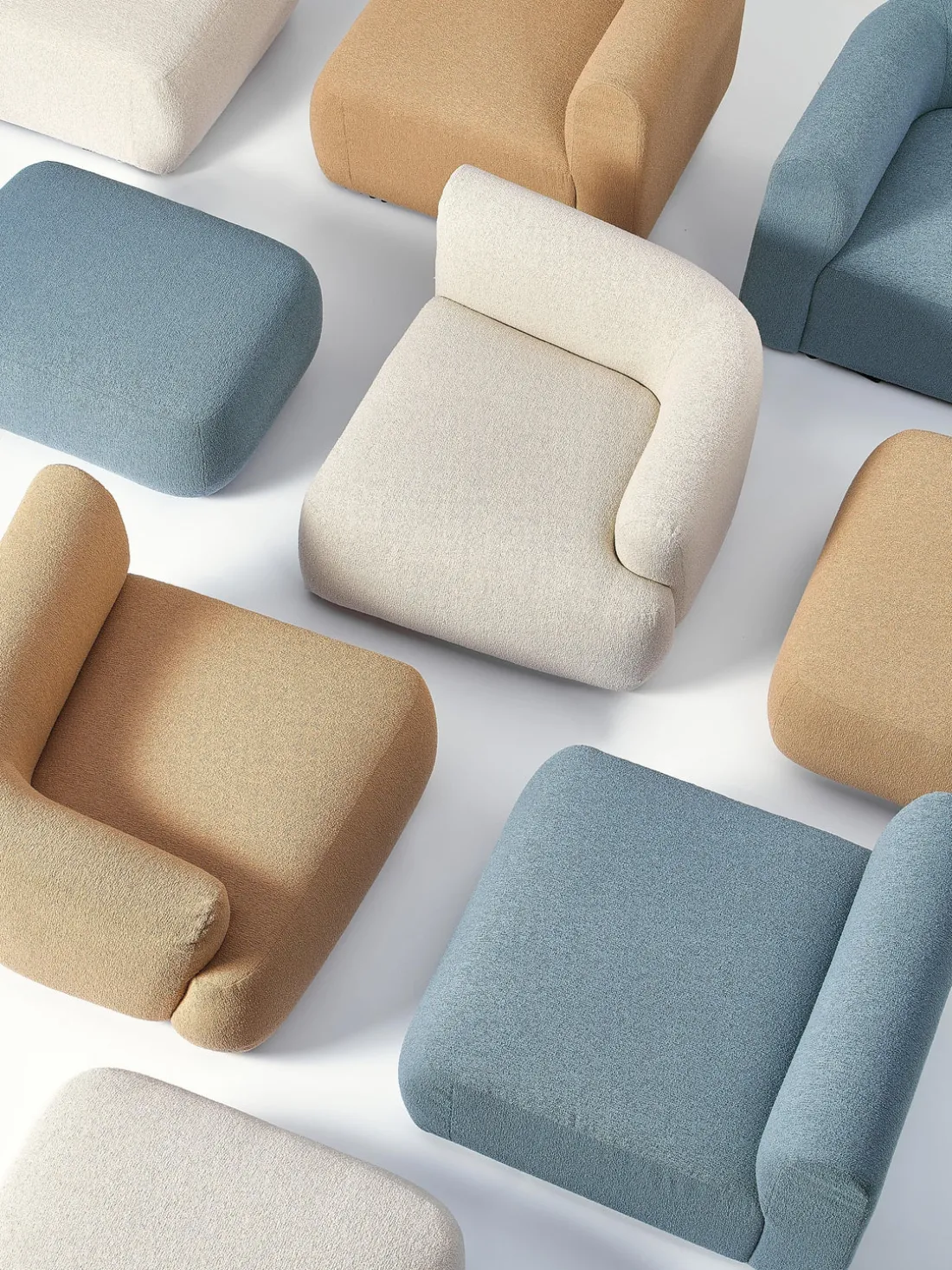 Sofá rinconera modular en tejido bouclé Sofia