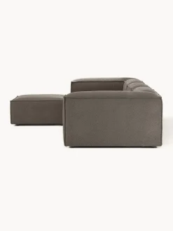 Sofá rinconera modular en tejido bouclé con reposapiés izquierdo/derecho Lennon (4 plazas)
